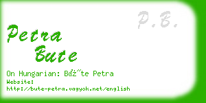 petra bute business card